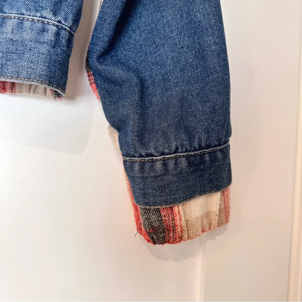 BKE Buckle Brushed Wool Blend Plaid Denim Jacket sz S - Picture 7 of 12